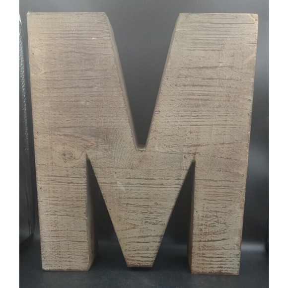Reversible Wooden M Sign 12" x 10" x 3" - Picture 1 of 5